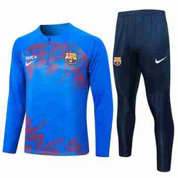 Sweat Entrainement Barcelone 2024 2025 Bleu Rouge