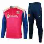 Sweat Entrainement Barcelone 2024 2025 Rouge Bleu