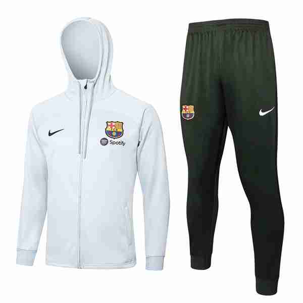 Chandal Con Capucha Barcelona 2024 2025 Blanco Survetement A Capuche Barcelone 2024 2025 Blanc