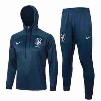 Survetement A Capuche Bresil 2024 Bleu