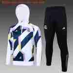 Survetement Ensemble Enfant Real Madrid 2024 2025 Blanc Bleu