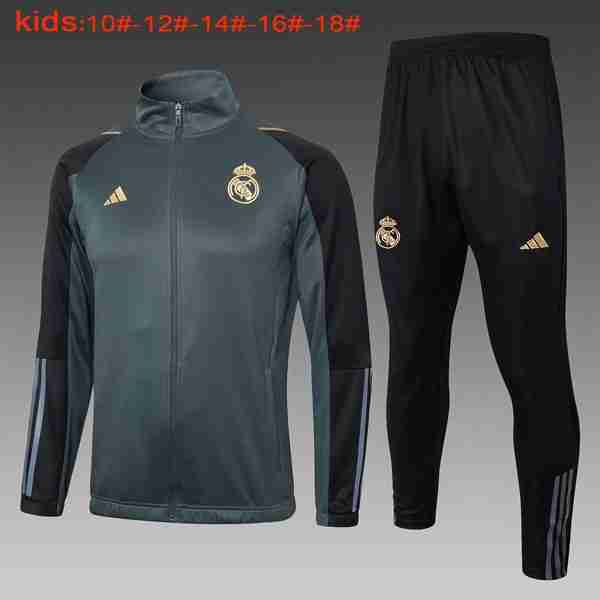 Ninos Chandal Real Madrid 2024-2025 Gris Survetement Ensemble Enfant Real Madrid 2024 2025 Gris