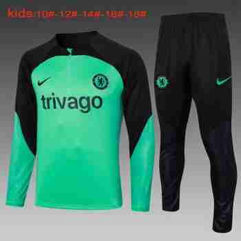 Sweat Entrainement Ensemble Enfant Chelsea 2024 2025 Vert