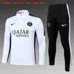 Sweat Entrainement Ensemble Enfant Paris Saint Germain 2024 2025 Blanc