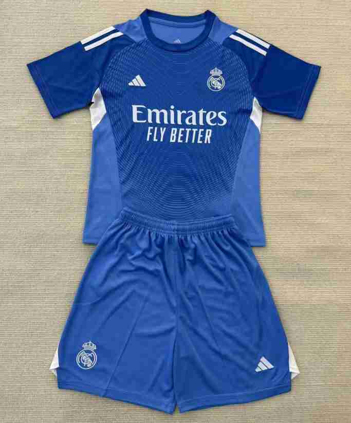 Maillot Gardien Ensemble Enfant Real Madrid 2025 2026 Bleu Maillot Gardien Ensemble Enfant Real Madrid 2025 2026 Bleu