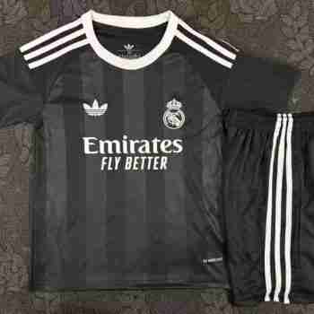 Maillot Gardien Ensemble Enfant Real Madrid 2025 2026 Noir