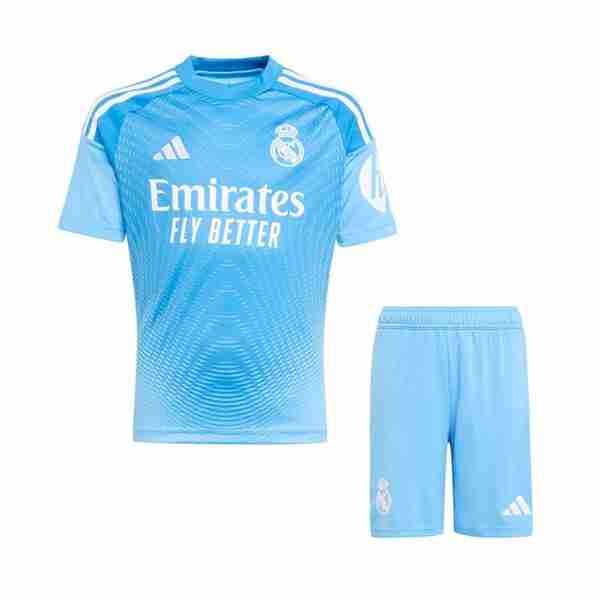 Camiseta Real Madrid Portero Niño 2025-2026 Maillot Gardien Ensemble Enfant Real Madrid 2025 26 Bleu