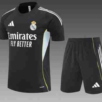 Maillot Entrainement Ensemble Enfant Real Madrid 2025 2026 Noir