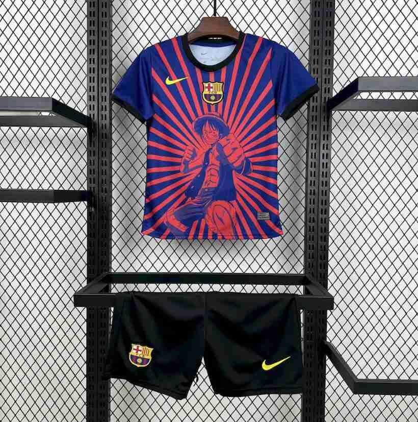 Maillot One Peace Spécial Ensemble Enfant Barcelone 2025 2026 Maillot One Peace Special Ensemble Enfant Barcelone 2025 2026