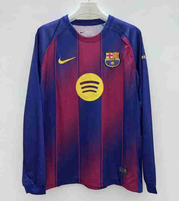 Thailande Maillot 1rd Manches Longues Barcelone 2025 2026 Thailande Maillot 1rd Manches Longues Barcelone 2025 2026