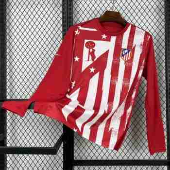Thailande Maillot Pré-Match Manches Longues Atletico Madrid 2025 2026 Rouge