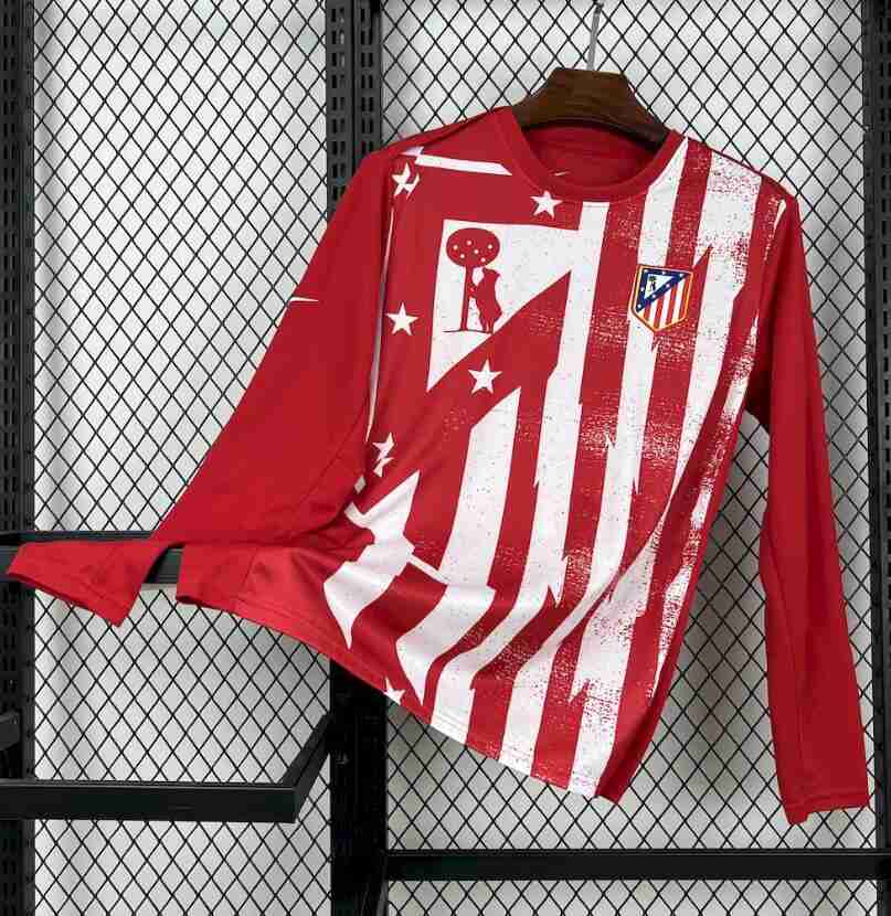 Thailande Maillot Pré-Match Manches Longues Atletico Madrid 2025 2026 Rouge Thailande Maillot Pre Match Manches Longues Atletico Madrid 2025 2026 Rouge
