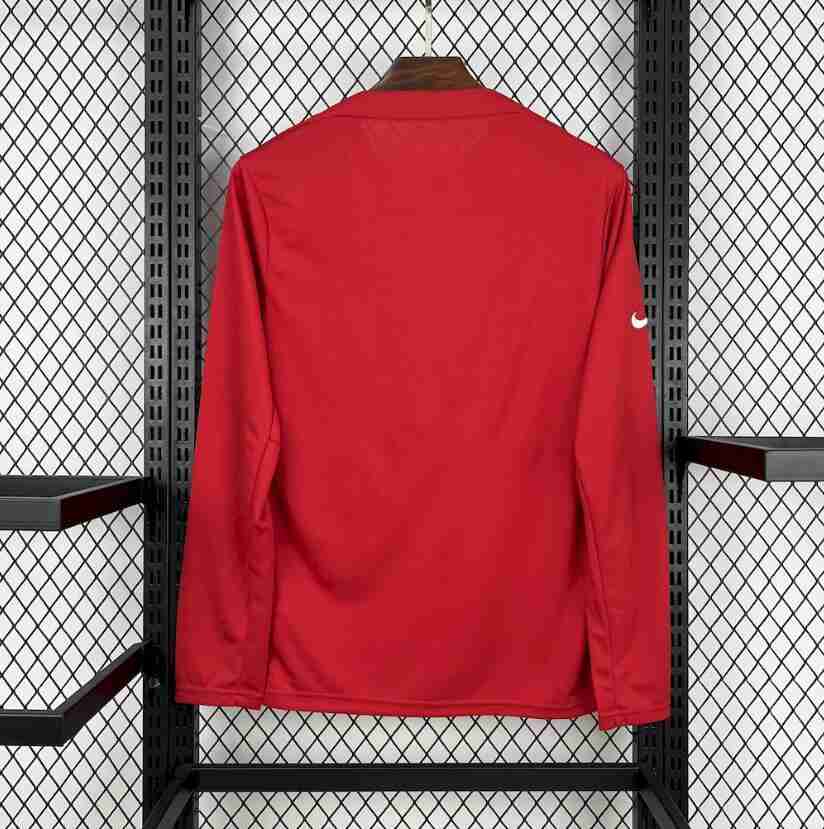 Thailande Maillot Pré-Match Manches Longues Atletico Madrid 2025 2026 Rouge_1