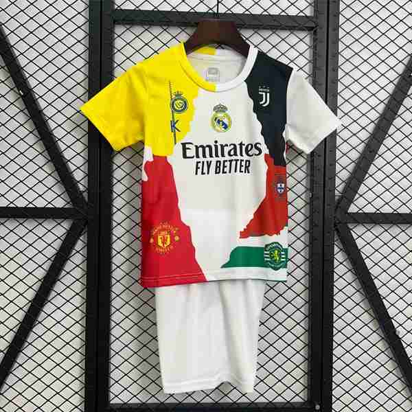 Camiseta Cristiano Ronaldo Niño Commemorative Edition 2025-2026 Cristiano Ronaldo NO.7 Maillot Edition Commemorative Ensemble Enfant Real Madrid 2025 2026 1