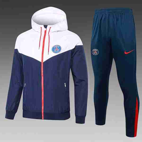 Rompevientos PSG Conjunto Completo 2025-2026 Blanco Azul Ensemble Coupe Vent Paris Saint Germain 2025 2026 Blanc Bleu