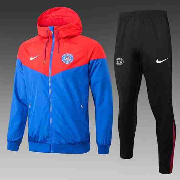 Rompevientos PSG Conjunto Completo 2025-2026 Rojo Azul Ensemble Coupe Vent Paris Saint Germain 2025 2026 Rouge Bleu