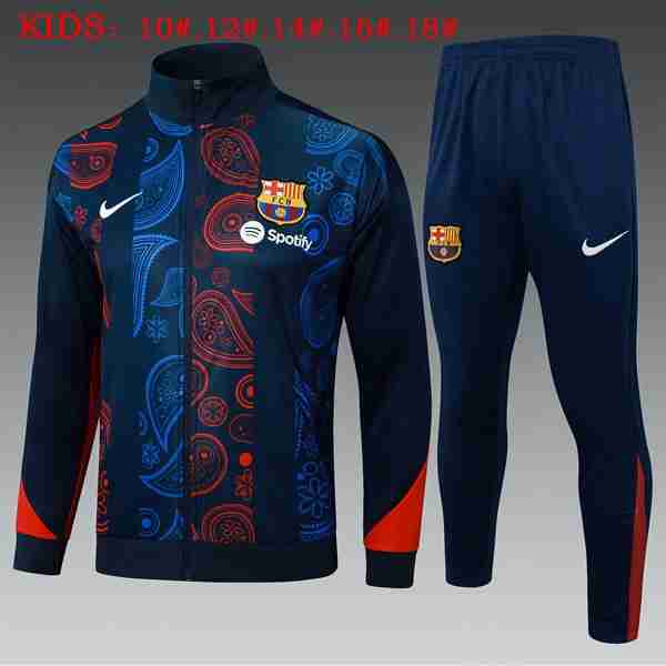 Ninos Chandal Barcelona 2025-2026 Azul Rojo Survetement Ensemble Enfant FC Barcelona 2025 2026 Bleu Rouge