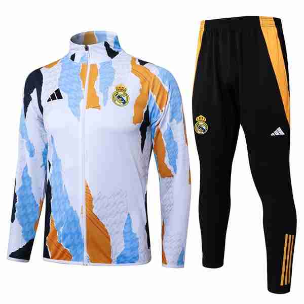 Chandal Real Madrid 2025-2026 Blanco Azul Survetement Real Madrid 2025 2026 Blanc Bleu