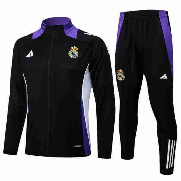 Chandal Real Madrid 2025-2026 Negro Purpura Survetement Real Madrid 2025 2026 Noir Purpura