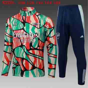 Sweat Entrainement Ensemble Enfant Arsenal 2025 2026 Vert Rouge