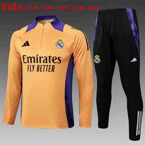 Ninos Sudadera De Training Real Madrid 2025-2026 Amarillo Sweat Entrainement Ensemble Enfant Real Madrid 2025 2026 Jaune