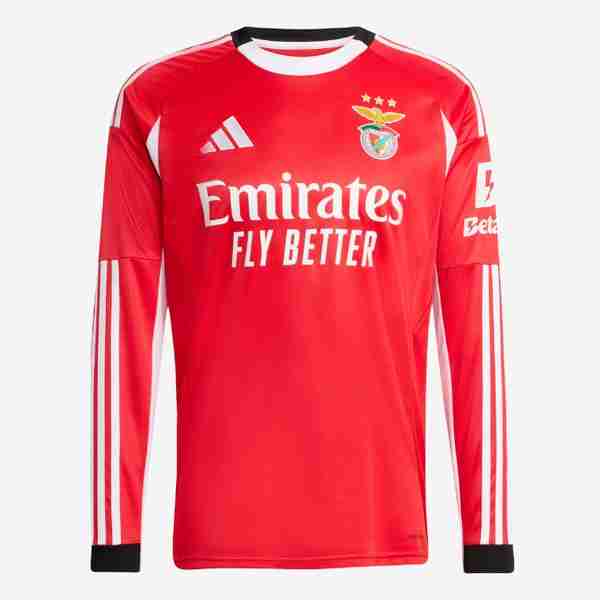 Tailandia Camiseta Benfica 1ª ML 2025-2026 Thailande Maillot 1rd Manches Longues Benfica 2025 2026