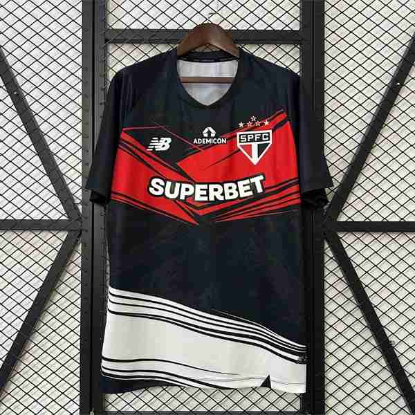 Tailandia Camiseta Sao Paulo Pre-Match 2025-2026 Negro Rojo Thailande Maillot Pre Match Sao Paulo 2025 2026 Noir Rouge