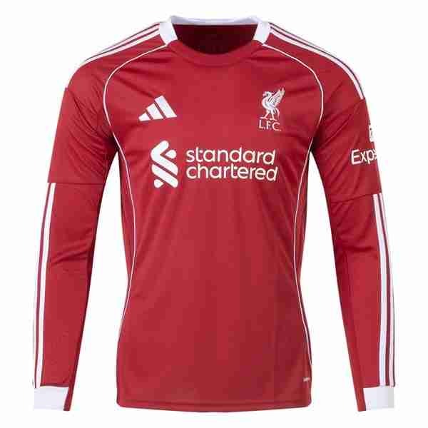 Tailandia Camiseta Liverpool 1ª ML 2025-2026 Thailande Maillot 1rd Manches Longues Liverpool 2025 2026