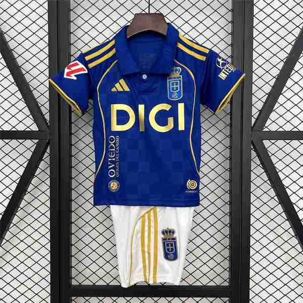 Camiseta Real Oviedo 1ª Niño 2025-2026 Maillot 1rd Ensemble Enfant Real Oviedo 2025 2026