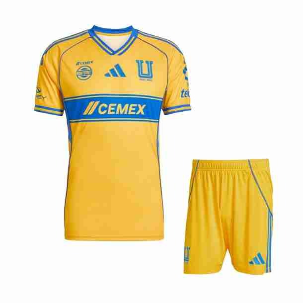 Camiseta Tigres UANL 1ª Niño 2025-2026 Maillot 1rd Ensemble Enfant Tigres 2025 2026