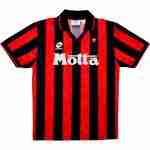 Thailande Maillot 1rd AC Milan Retro 1993 1994 Noir Rouge