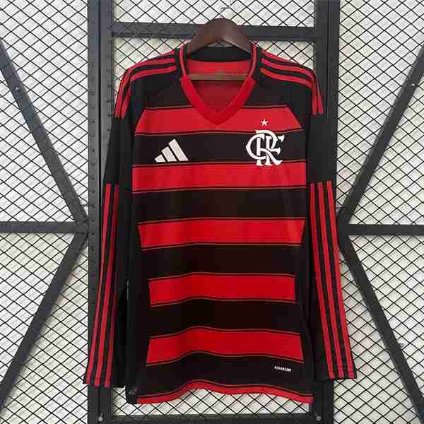Tailandia Camiseta Flamengo 1ª ML 2025-2026 Thailande Maillot 1rd Manches Longues Flamengo 2025 2026