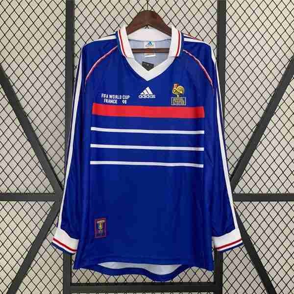 Tailandia Camiseta Francia 1ª ML Retro 1998 Thailande Maillot 1rd Manches Longues France Retro 1998