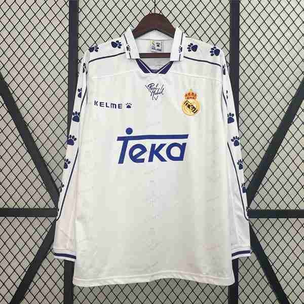 Tailandia Camiseta Real Madrid 1ª Retro ML 1994 1996 Thailande Maillot 1rd Manches Longues Real Madrid Retro 1994 1996