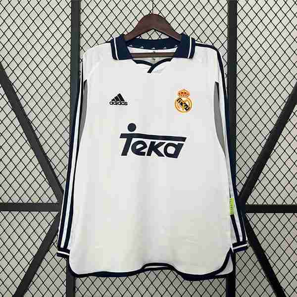 Tailandia Camiseta Real Madrid 1ª Retro ML 2000 2001 Thailande Maillot 1rd Manches Longues Real Madrid Retro 2000 2001