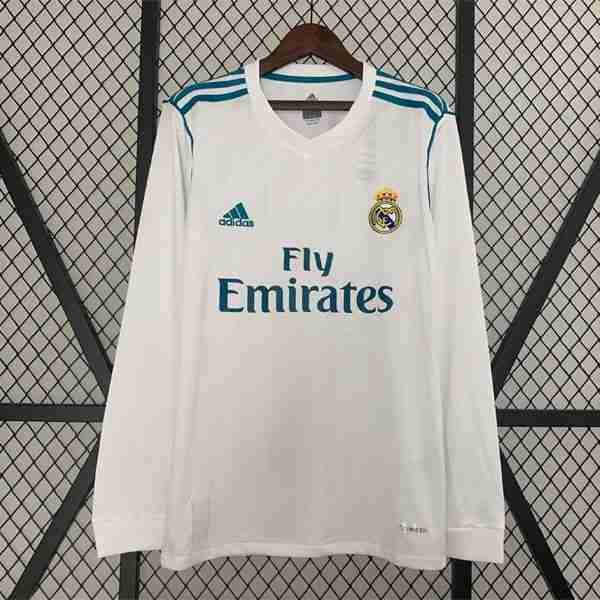 Tailandia Camiseta Real Madrid 1ª ML Retro 2017 2018 Thailande Maillot 1rd Manches Longues Real Madrid Retro 2017 2018