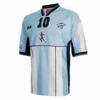 Thailande NO.10 Maradona Maillot 1rd Argentine Retro 2001 Bleu