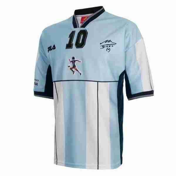 Camiseta Argentina NO.10 Maradona 1ª Retro 2001 Azul Thailande NO.10 Maradona Maillot 1rd Argentine Retro 2001 Bleu